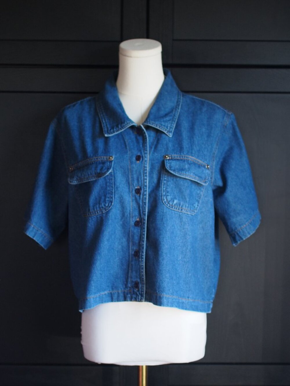 Cotton Ginny | Vintage 90s Cropped Denim Shirt